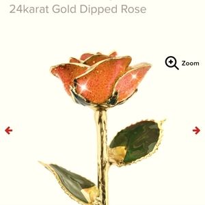 Steven Singer Real Rose Just Peachy Preserved and Dipped in 24 Karat Gold